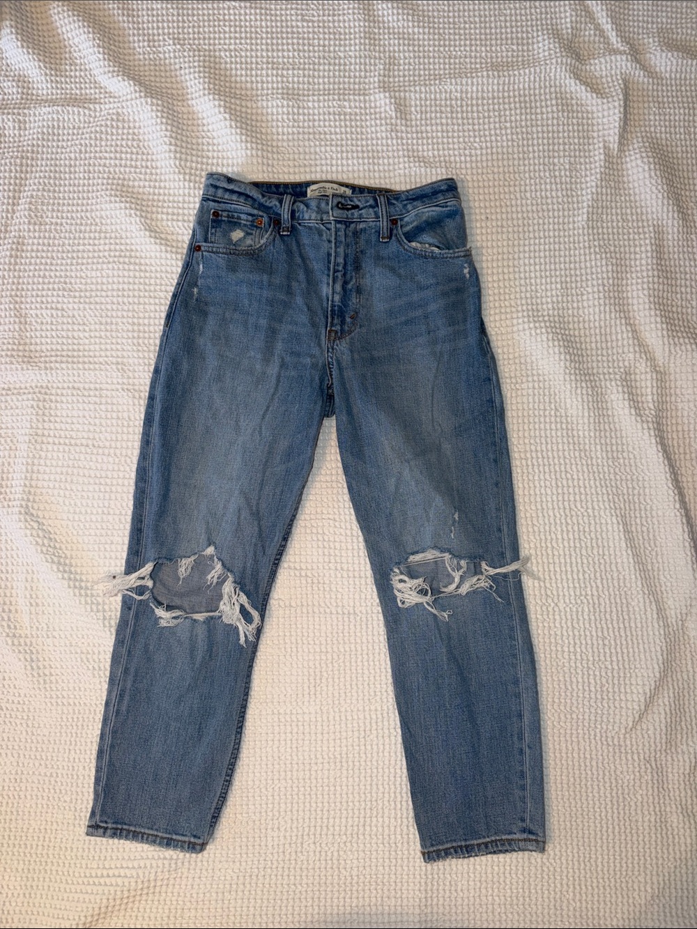 Abercrombie & Fitch Distressed Boyfriend Jeans - Blue